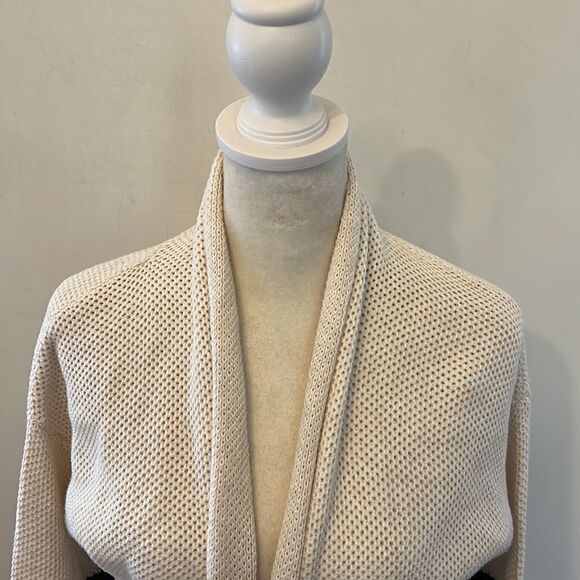 Max Studio black stripe cream long sleeve open cardigan Size XS - Picture 3 of 8